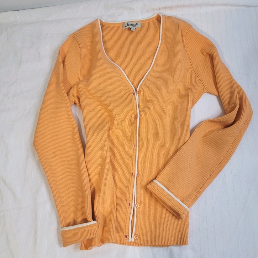 Vintage Jessica Cardigan Rib Knit Sweater Y2K